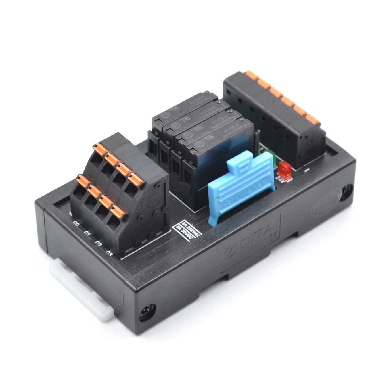 QMY400ASL 4-Bit NPN 24Vdc Control Electromagnetic Relay Module 5A/250V Output with Relay Socket and Plug in Terminal Block