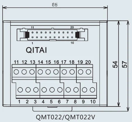 QMT022V Terminal Block Module Suitable for 20P MIL Connector PLC Connect 16 Bit PLC Terminal Station 16 I/O  Terminal Block