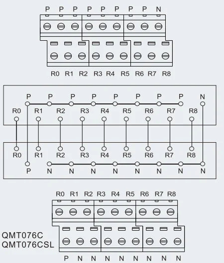 QMT076C Small Design Terminal Block Module Standard 35mm DIN RAIL High Efficiency 2A DC24V 1.5 Mm² Following/AWG16