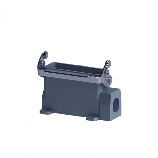 QITAI H16A-SG-1L-2PG16 Heavy Duty Backshell Connector Aluminum Compact Housing Series Top Entry Silver Protective Hoods