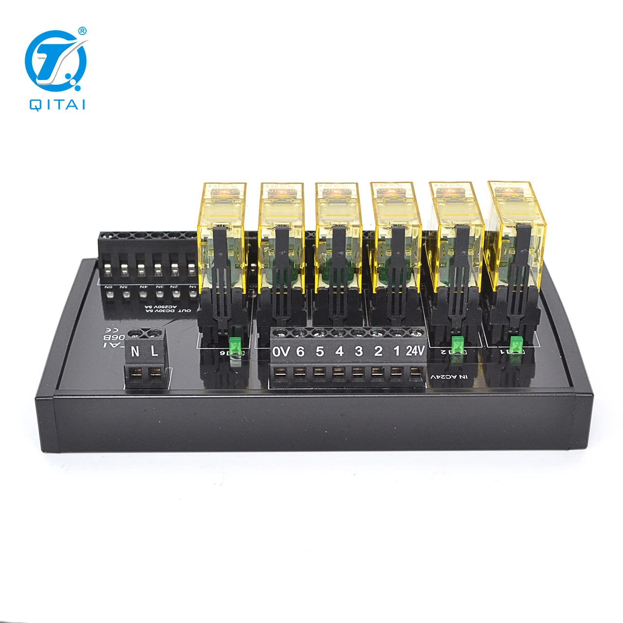 QMY606 250V 2A  1C 1O PLC  6--bit  Power Relay Module Input Side with Surge Absorber Circuit Miswiring protection