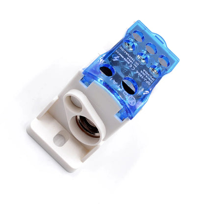 QFJ160A Unipolar Distribution Block 160A 1000V High Current Junction Box with Transparent PC Cover and PA66 Shell