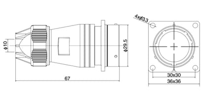 PTV 28F-12S  Industrial Waterproof Aviation Adapter Plug Electrical Connector 2-26P Multi Application Connector
