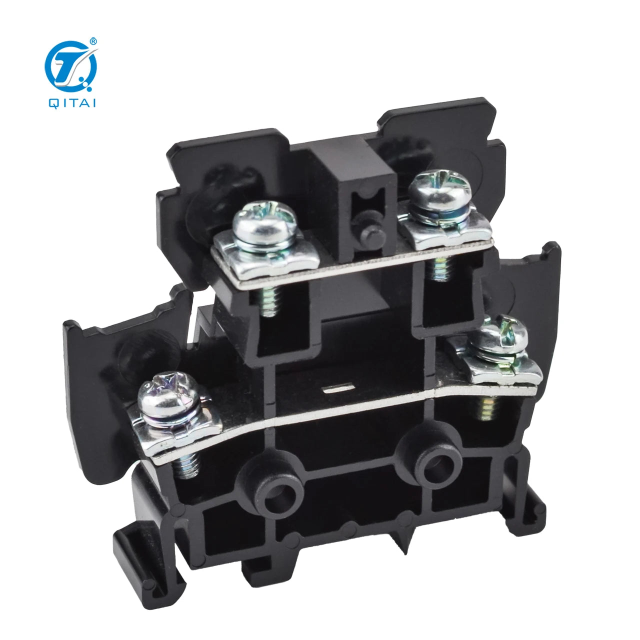 QUTD Double Layer 4-Contacts Din Rail High Current Double-level Screw Te Fused Terminal Block Wire Connectors Terminal Blocks