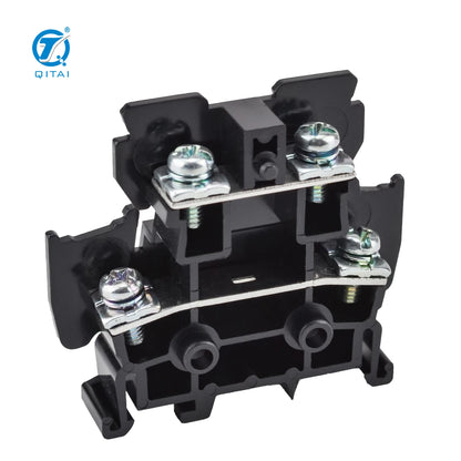 QUTD Double Layer 4-Contacts Din Rail High Current Double-level Screw Te Fused Terminal Block Wire Connectors Terminal Blocks