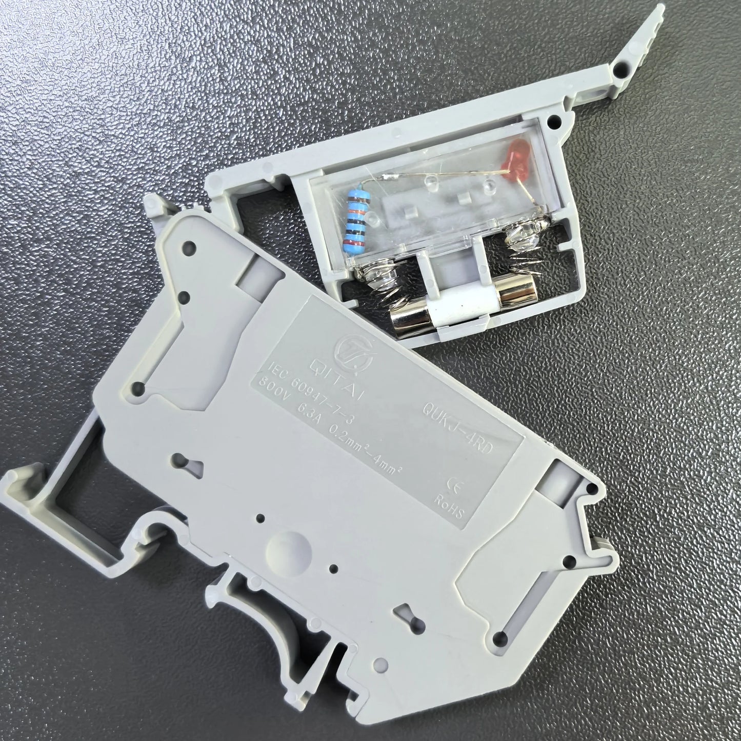 QUKJ-4RD UK 5-HESI  4mm2 Fuse Modular Terminal Block DIN Rail Screw Fuse Terminal Block Copper Conductor with CE ROHS