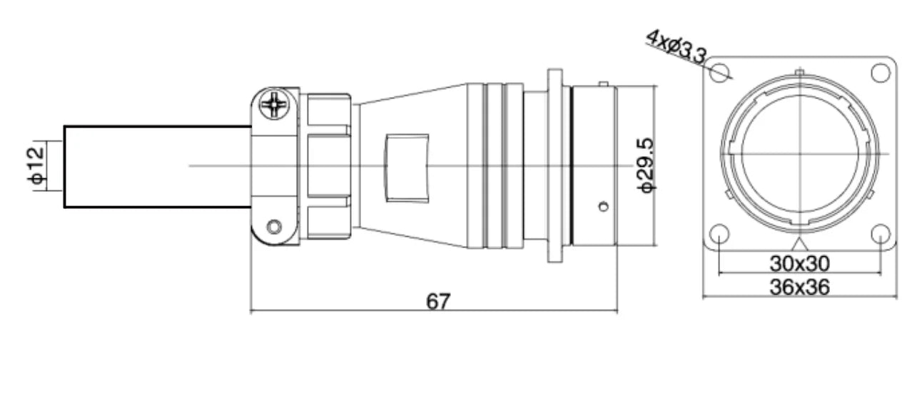 PTX 28F-19S  Industrial Waterproof Aviation Adapter Plug Electrical Connector 2-26P Multi Application Connector