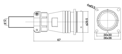 PTX 28F-19S  Industrial Waterproof Aviation Adapter Plug Electrical Connector 2-26P Multi Application Connector