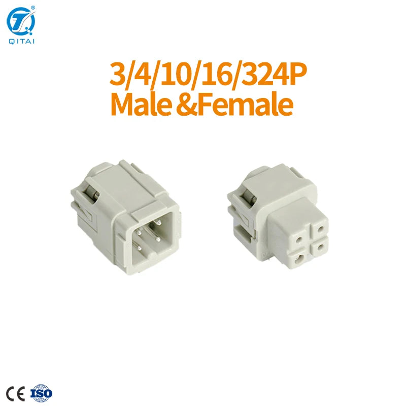 HA003 HDC Heavy Duty Connector 10A 300V Copper Female Insert Crimp Rectangle Electronic Terminal Industrial Connector
