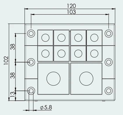 CES 16/16-ET Cable Entry Systems Four-layer Sealing Frame Pre-Cut Cable Entry Plate for Small Middle Grommets