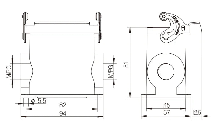 QITAI H10B-SGH-1L-2PG21 Heavy Duty Industrial Connector Compact Series Top Entry Protective Hoods 10A