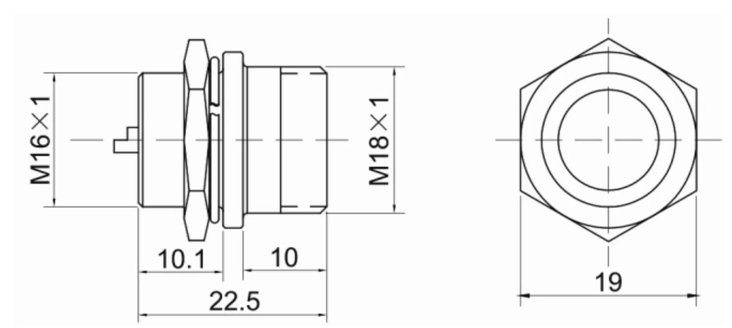 P16-2B Nut Type Fixed Socket 16mm B 5A 250V Metal Circular Aviation Connector Waterproof for Aviation 2-9 PIN Power Application
