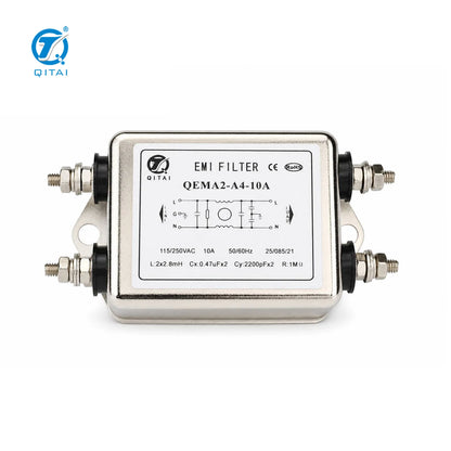 QEMA2-A4-10A Single Phase EMI Filter 250VAC 10A Screw Terminal 115/250VAC for SMPS PLC Automation