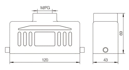 H24B-TK-2B-M25 Heavy Duty Connector Compact Series Top Entry Aluminum Protective Hoods