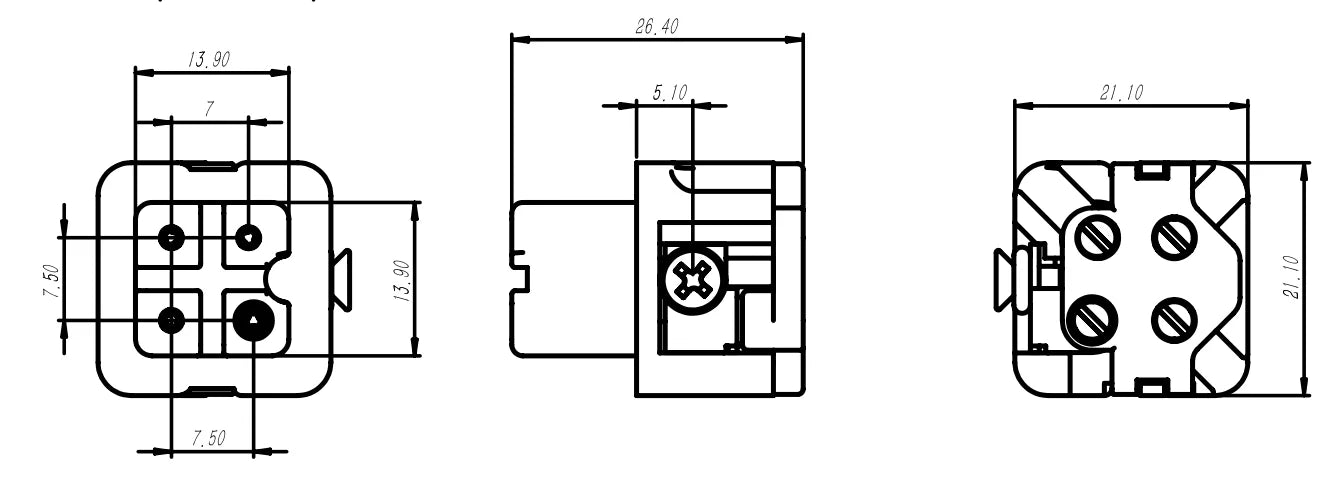 HA-003-F  Heavy Duty Connector Female Connector for Heavy Duty Equipment and Industrial Applications