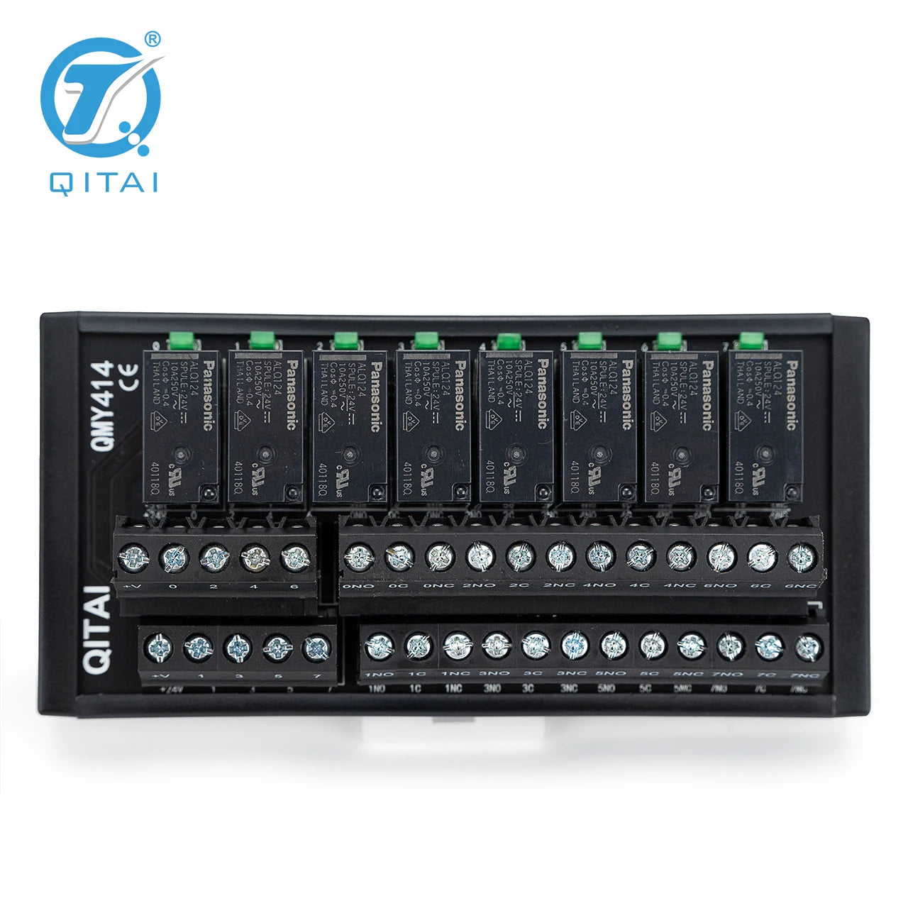 QMY414 DC24V 5A Relay Module 8 Channel PLC Terminal Block 400mW Contact 1C