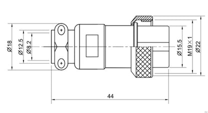 20M-4A Straight Waterproof Connector GX20 2-12 Pin Circular Flange Cable Plug Connector Aviation Plug