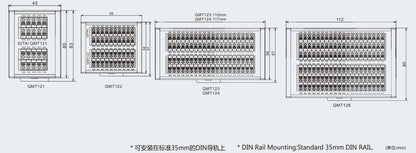 QMT121 Spring Type Terminal Block Transfer Two-layer Independence 10 Bit European Quick-connect Terminal