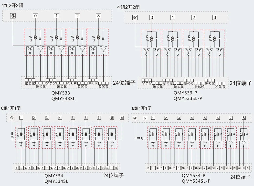 QMY531SL 2C 2C Relay Terminal Block Module AC DC 8A 12A 250V 30V 50mΩ Terminal Modular