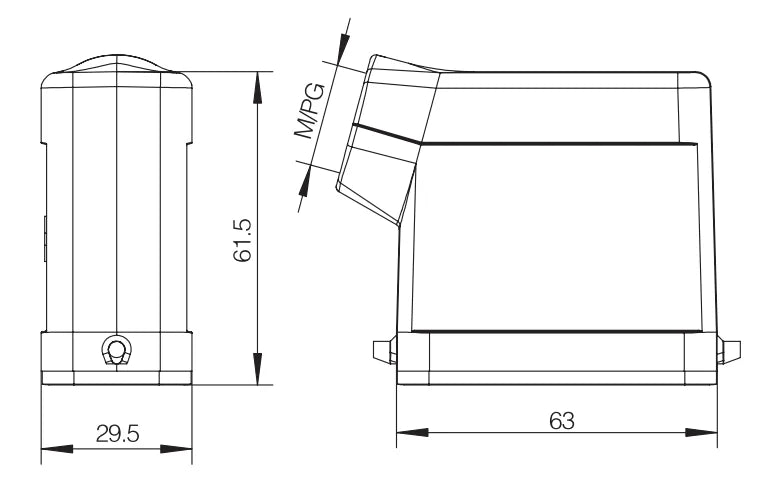 H10A-SK-2B-M25 Heavy Duty Connector Compact Series Top Entry Protective Hoods