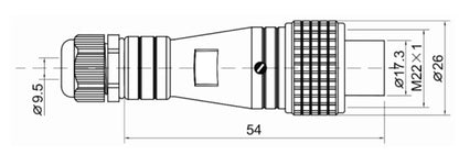 PC20-2A PC Pipe Cable Type Plug A Waterproof Connector  2-14 Pin Circular Flange Cable Connector Aviation