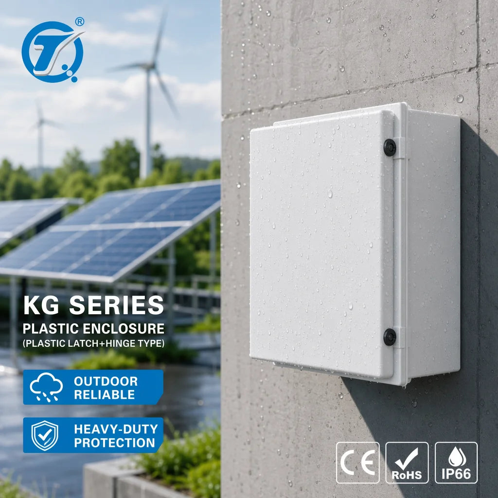 KG Series Lockable Plastic Junction Box IP66 Waterproof ABS Electrical Enclosure with Hinged Cover and Plastic Lock Outdoor Use