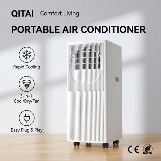 2026 New 9000 BTU Portable Air Conditioner for Home Bedroom Mobile Integrated AC Unit with Easy Installation Window Kit