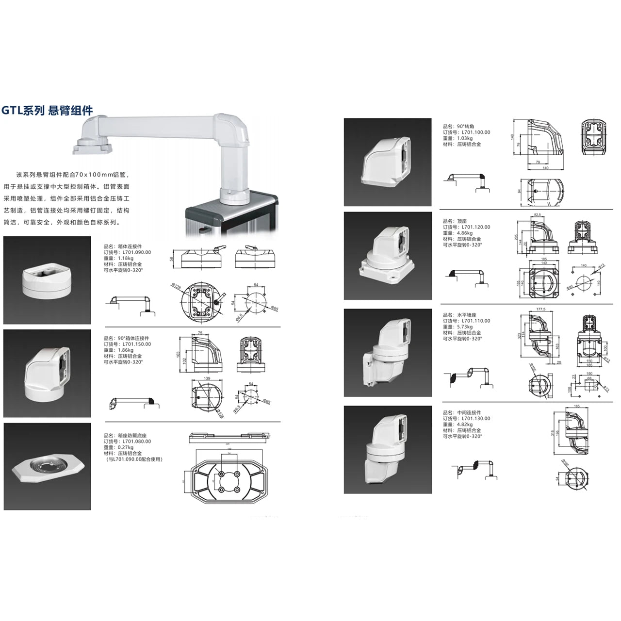 GTL Series Industrial Control Solutions HMI Panel Touch Screen Mount Support for Systems Aluminum IP54 Silkscreen Printed