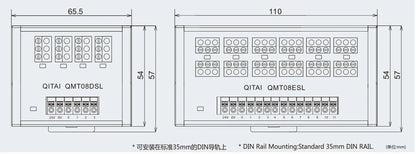 QMT08ESL-P  12 Bit Intput Spring Terminal Block DC24V 1A PLC Module Connect with LED Light Remote Control NPN/PNP
