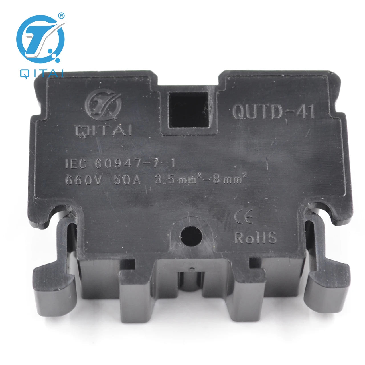 QUTD-41 High Current 50A Japanese Screw Terminal 660V Fuse Terminal Connector- for 8mm2 Wire PA66 Brass Fused Terminal