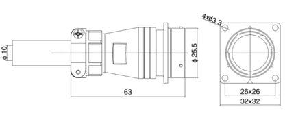 PTX24-19S  24MM Professional Aviation Wire Connectors Manufacturer CNC Electrical Equipment 6/10/12/19 Pin Waterproof Connector