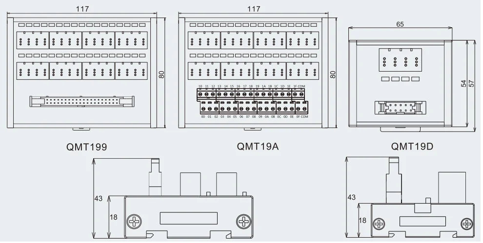 QMT199  E-CON Connects the Terminal Station PNP/NPN Input Output Terminal Block with LED Light