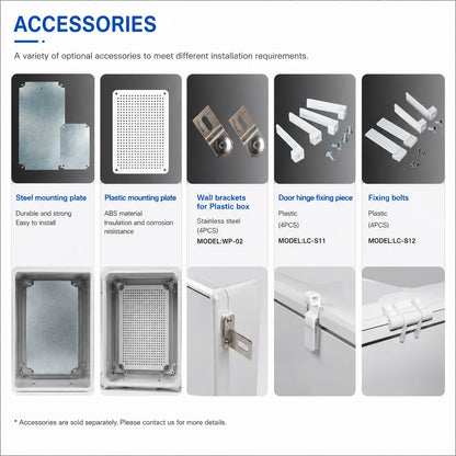 QITAI TE-AT-3546 IP66 Waterproof PC ABS Plastic Enclosure Box Transparent Cover Hinge Latches for Industrial Electrical Junction