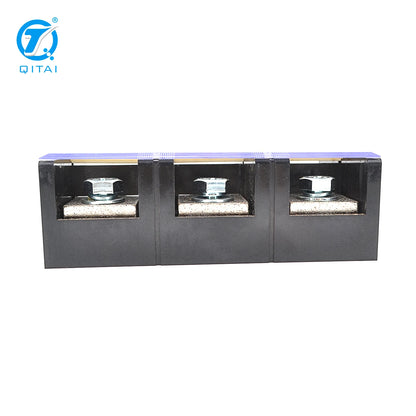 QTB-40003 415A Wire Barrier Block Terminal Strip Easy Installation Professional Brass 3Bits Fixed Dual Row Terminal Strip