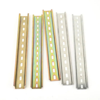 TH35-7.5 DIN Rail Perforated Customizable Length Slotted Din Mounting Rail 1m or 2m Fixed Hole Industrial Steel /Aluminum Rail
