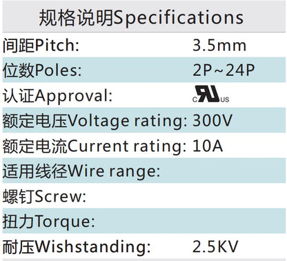 QSP-3.5V  3.50mm 2P-24P Socket Plug Terminal Block Connector PCB Plug-in Type Green Terminal Block