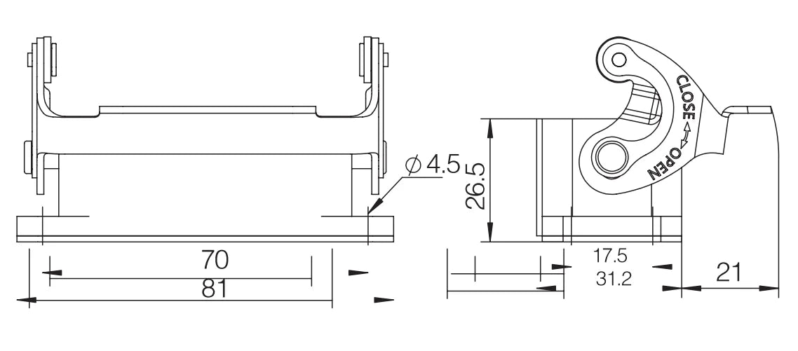 H10A-ST-1L Heavy Duty Connector Compact Series Top Entry Protective Hoods