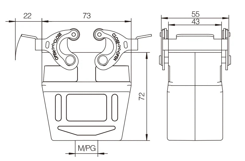 H10B-TKH-2L-M25 Heavy Duty Top Entry  Connector Aluminium Housing Compact Series Top Entry Protective Hoods