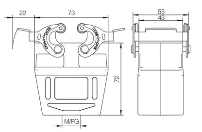 H10B-TKH-2L-M25 Heavy Duty Top Entry  Connector Aluminium Housing Compact Series Top Entry Protective Hoods