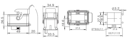 H1M-MT-1L Heavy Duty Connector Compact Series Top Entry Protective Hoods