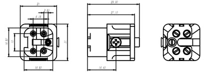 HA-004-F  Heavy Duty Connector Female Connector for Heavy Duty Equipment and Industrial Applications