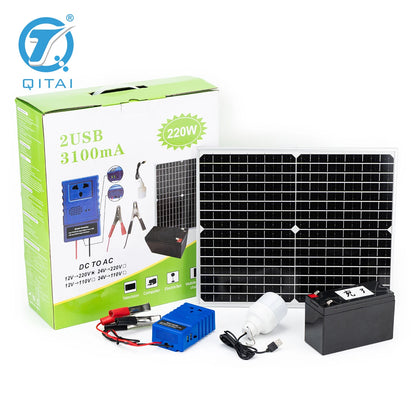 200V Inverter Solar Panel Kit 220W Monocrystalline Solar Panel 14.9V Battery Charger for Outdoor Work Travel Camping Training