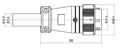 PT20F-6A  Waterproof Dustproof Industrial Male Plug Multicore Connector 2/3/4/5/6/7/8/9/10/12/14 Pin Circular Aviation Connector