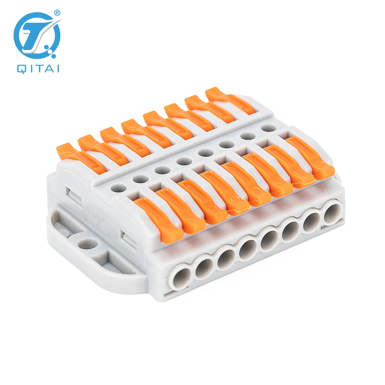 KV233-500T-8P 8P 250V 32A Lever Terminals Orange Mini Quick Connector Splicing Terminal Independent Management Wire Conductor