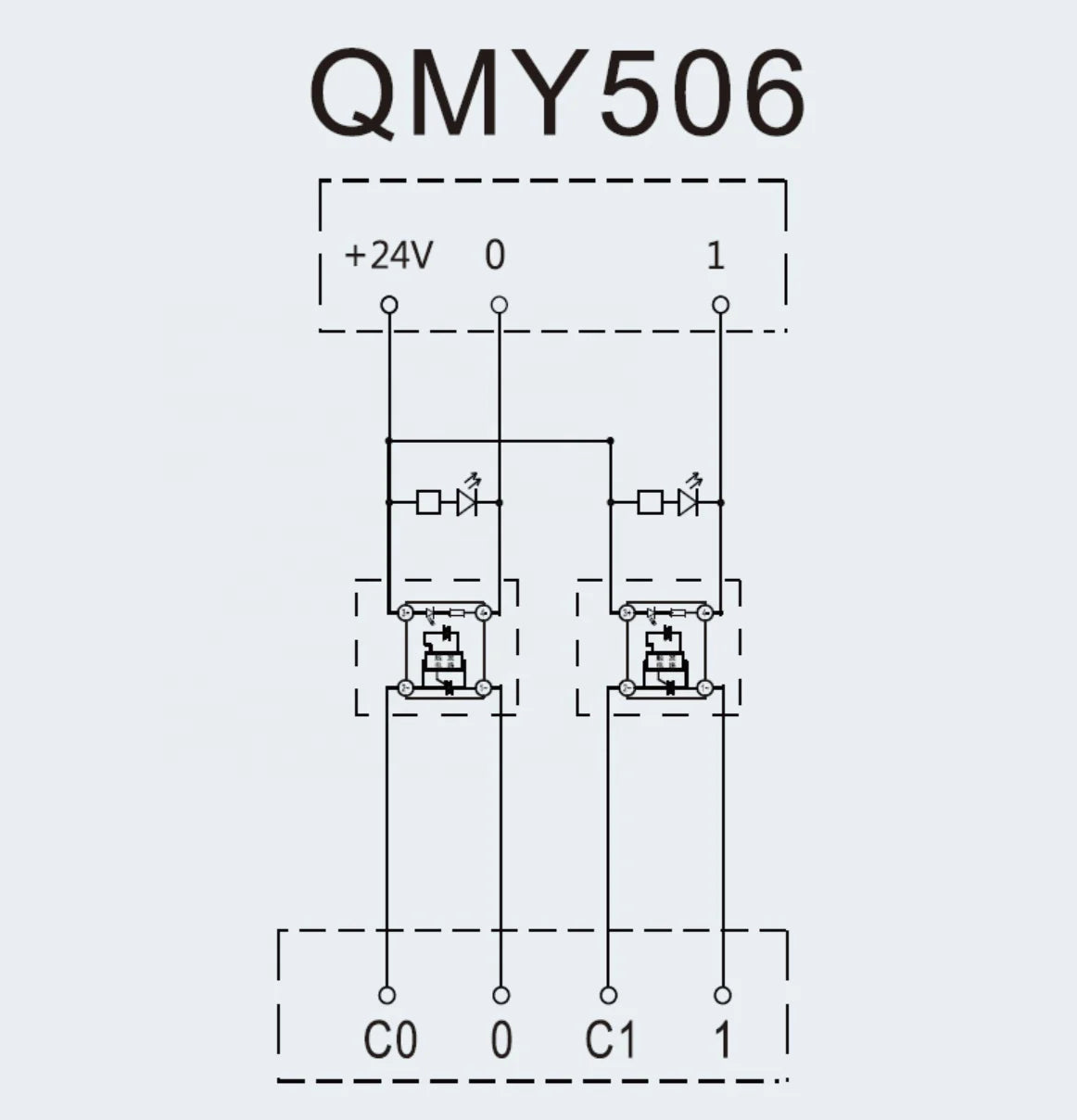 QMY506 380V 5A 1O PLC SSR High Power AC PLC Solid State Relay Terminal Block Modules LED Indication Single Row Terminal Block