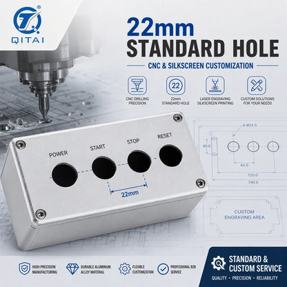 TJ Series IP66 Waterproof Plastic Push Button Control Box ABS 22mm Hole Switch Box for Industrial Control Station