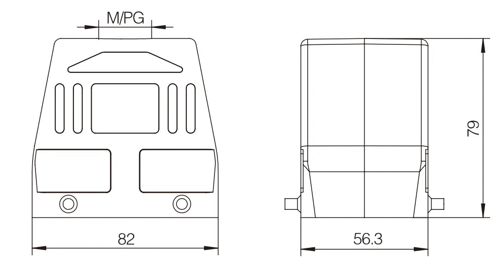 H32A-SKH-4B-PG21 Heavy Duty Connector Compact Series Top Entry Protective Hoods