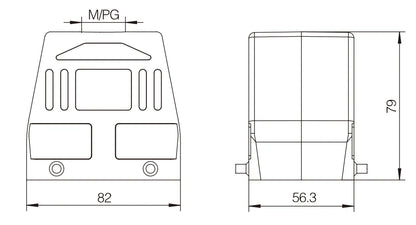 H32A-SKH-4B-PG21 Heavy Duty Connector Compact Series Top Entry Protective Hoods