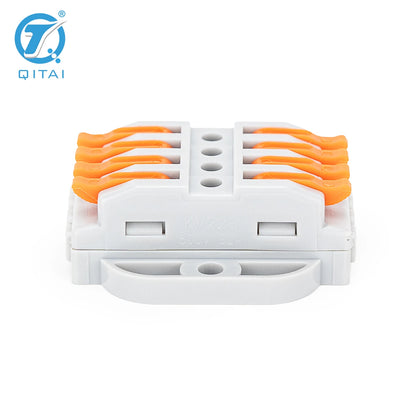 KV233-500T-4P 4P 250V 32A Lever Terminals Orange Mini Quick Connector Splicing Terminal Independent Management Wire Conductor