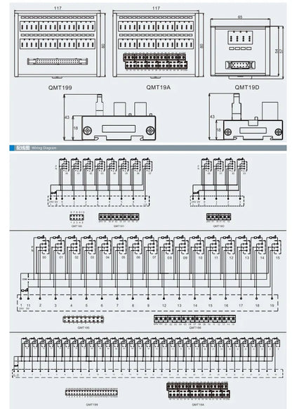 QMT19D E-CON LED Light Din Rail Terminal Station with Push-In Connection and PNP/NPN Input Output Block
